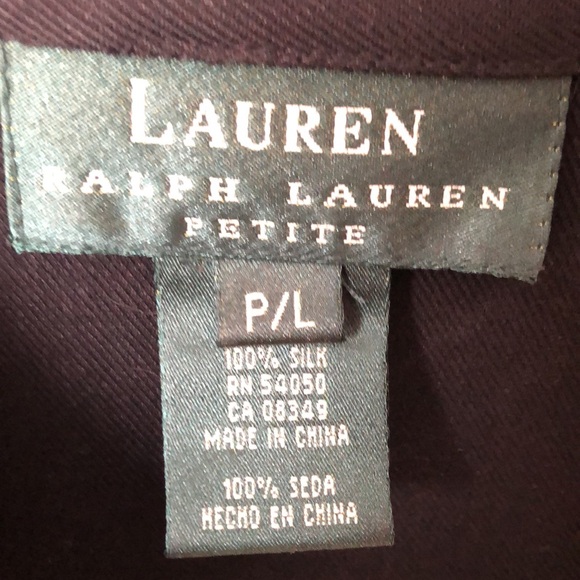 Lauren - Ralph Lauren Petite 100% Silk blouse Size P/L - Picture 3 of 8